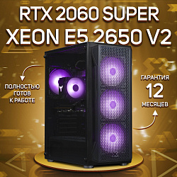 Системный блок Intel Xeon E5-2650V2 (NVIDIA GeForce RTX 2060 SUPER 8 Гб, RAM 32 ГБ DDR3, 512 ГБ SSD), черный