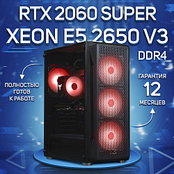 Системный блок Intel Xeon E5-2650V3 (NVIDIA GeForce RTX 2060 SUPER 8 Гб, RAM 16 ГБ DDR4, 256 ГБ SSD), черный