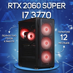 Системный блок Intel Core i7-3770 (NVIDIA GeForce RTX 2060 SUPER 8 Гб, RAM 32 ГБ DDR3, 256 ГБ SSD), черный