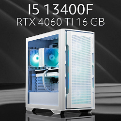 Системный блок Intel Core i5-13400F (NVIDIA GeForce RTX 4060 Ti 16 Гб, RAM 16 ГБ DDR4, 2000 ГБ SSD), белый