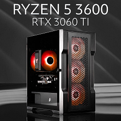 Системный блок AMD Ryzen 5 3600 (NVIDIA GeForce RTX 3060 Ti 8 Гб, RAM 16 ГБ DDR4, 512 ГБ SSD), черный