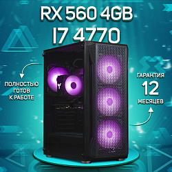 Системный блок Intel Core i7-4770 (AMD Radeon RX 560 4 Гб, RAM 32 ГБ DDR3, 512 ГБ SSD), черный