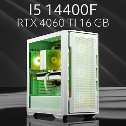 Системный блок Intel Core i5-14400F (NVIDIA GeForce RTX 4060 Ti 16 Гб, RAM 64 ГБ DDR5, 2000 ГБ SSD), белый