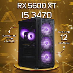 Системный блок Intel Core i5-3470 (AMD Radeon RX 5600 XT 6 Гб, RAM 32 ГБ DDR3, 256 ГБ SSD), черный