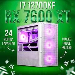 Системный блок Intel Core i7-12700KF (AMD Radeon RX 7600 XT 16 Гб, RAM 32 ГБ DDR4, 1000 ГБ SSD), белый