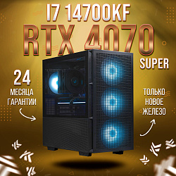 Системный блок Intel Core i7-14700KF (NVIDIA GeForce RTX 4070 SUPER 12 Гб, RAM 64 ГБ DDR5, 1000 ГБ SSD), черный