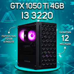 Системный блок Intel Core i3-3220 (NVIDIA GeForce GTX 1050 Ti 4 Гб, RAM 16 ГБ DDR3, 1000 ГБ SSD), черный