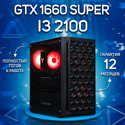 Системный блок Intel Core i3-2100 (NVIDIA GeForce GTX 1660 SUPER 6 Гб, RAM 16 ГБ DDR3, 256 ГБ SSD), черный
