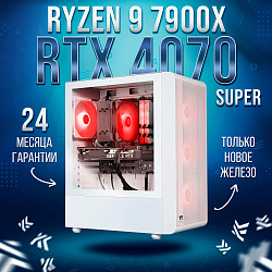 Системный блок AMD Ryzen 9 7900X (NVIDIA GeForce RTX 4070 SUPER 12 Гб, RAM 64 ГБ DDR5, 1000 ГБ SSD), белый