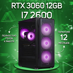 Системный блок Intel Core i7-2600 (NVIDIA GeForce RTX 3060 12 Гб, RAM 32 ГБ DDR3, 512 ГБ SSD), черный