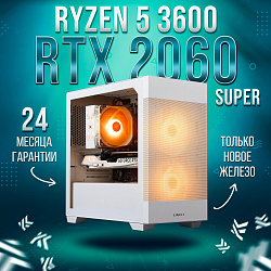 Системный блок AMD Ryzen 5 3600 (NVIDIA GeForce RTX 2060 SUPER 8 Гб, RAM 16 ГБ DDR4, 1000 ГБ SSD), белый