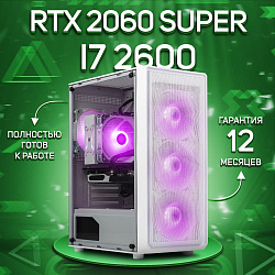 Системный блок Intel Core i7-2600 (NVIDIA GeForce RTX 2060 SUPER 8 Гб, RAM 16 ГБ DDR3, 512 ГБ SSD), белый