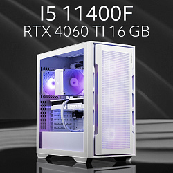 Системный блок Intel Core i5-11400F (NVIDIA GeForce RTX 4060 Ti 16 Гб, RAM 32 ГБ DDR4, 1000 ГБ SSD), белый