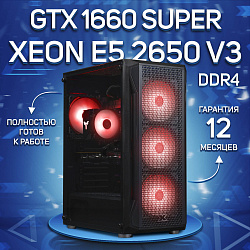 Системный блок Intel Xeon E5-2650V3 (NVIDIA GeForce GTX 1660 SUPER 6 Гб, RAM 16 ГБ DDR4, 256 ГБ SSD), черный