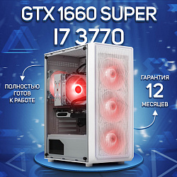 Системный блок Intel Core i7-3770 (NVIDIA GeForce GTX 1660 SUPER 6 Гб, RAM 16 ГБ DDR3, 1000 ГБ SSD), белый