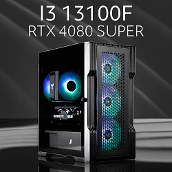 Системный блок Intel Core i3-13100F (NVIDIA GeForce RTX 4080 SUPER 16 Гб, RAM 32 ГБ DDR4, 1000 ГБ SSD), черный