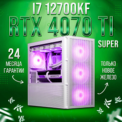 Системный блок Intel Core i7-12700KF (NVIDIA GeForce RTX 4070 Ti SUPER 16 Гб, RAM 16 ГБ DDR4, 1000 ГБ SSD), белый