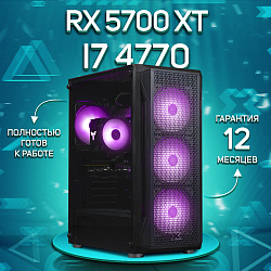 Системный блок Intel Core i7-4770 (AMD Radeon RX 5700 XT 8 Гб, RAM 16 ГБ DDR3, 512 ГБ SSD), черный