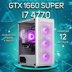 Системный блок Intel Core i7-4770 (NVIDIA GeForce GTX 1660 SUPER 6 Гб, RAM 16 ГБ DDR3, 256 ГБ SSD), белый