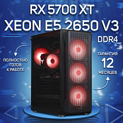 Системный блок Intel Xeon E5-2650V3 (AMD Radeon RX 5700 XT 8 Гб, RAM 32 ГБ DDR4, 512 ГБ SSD), черный