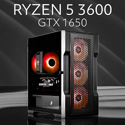 Системный блок AMD Ryzen 5 3600 (NVIDIA GeForce GTX 1650 4 Гб, RAM 16 ГБ DDR4, 512 ГБ SSD), черный