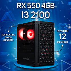 Системный блок Intel Core i3-2100 (AMD Radeon RX 550 4 Гб, RAM 16 ГБ DDR3, 256 ГБ SSD), черный