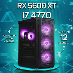 Системный блок Intel Core i7-4770 (AMD Radeon RX 5600 XT 6 Гб, RAM 32 ГБ DDR3, 1000 ГБ SSD), черный