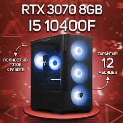 Системный блок Intel Core i5-10400F (NVIDIA GeForce RTX 3070 8 Гб, RAM 32 ГБ DDR4, 512 ГБ SSD), черный