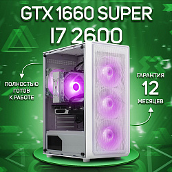 Системный блок Intel Core i7-2600 (NVIDIA GeForce GTX 1660 SUPER 6 Гб, RAM 32 ГБ DDR3, 256 ГБ SSD), белый