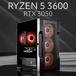 Системный блок AMD Ryzen 5 3600 (NVIDIA GeForce RTX 3050 8 Гб, RAM 32 ГБ DDR4, 1000 ГБ SSD), черный