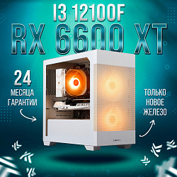 Системный блок Intel Core i3-12100F (AMD Radeon RX 6600 XT 8 Гб, RAM 32 ГБ DDR4, 2000 ГБ SSD), белый