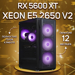 Системный блок Intel Xeon E5-2650V2 (AMD Radeon RX 5600 XT 6 Гб, RAM 16 ГБ DDR3, 256 ГБ SSD), черный