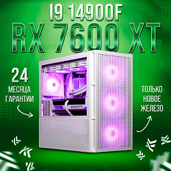 Системный блок Intel Core i9-14900F (AMD Radeon RX 7600 XT 16 Гб, RAM 32 ГБ DDR5, 1000 ГБ SSD), белый