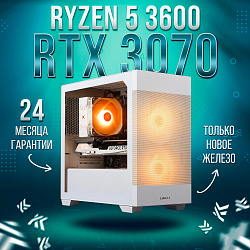 Системный блок AMD Ryzen 5 3600 (NVIDIA GeForce RTX 3070 8 Гб, RAM 16 ГБ DDR4, 1000 ГБ SSD), белый