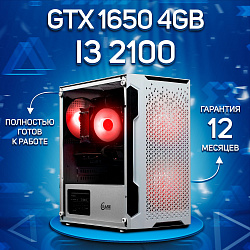 Системный блок Intel Core i3-2100 (NVIDIA GeForce GTX 1650 4 Гб, RAM 32 ГБ DDR3, 1000 ГБ SSD), белый